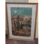 A late 19th century Boer War coloured print showing a dramatic battle scene - The Last Shot at
