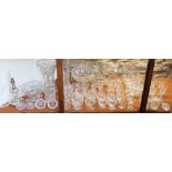 A quantity of cut glass ware including a set of six Royal Doulton sundae glasses, a heavy footed