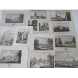 An interesting collection of late 18th and early 19th century black and white prints and