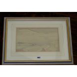 A pair of early 20th century pencil and wash studies of extensive landscapes including a road