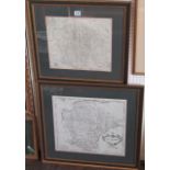 A collection of three 17th and 18th century maps of Devonshire including examples by Christopher