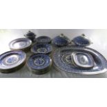 An extensive collection of 19th century Mintons blue and white printed dinner wares comprising a