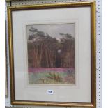 A late 19th century watercolour of a woodland scene with foxgloves, attributed to Thomas Robert