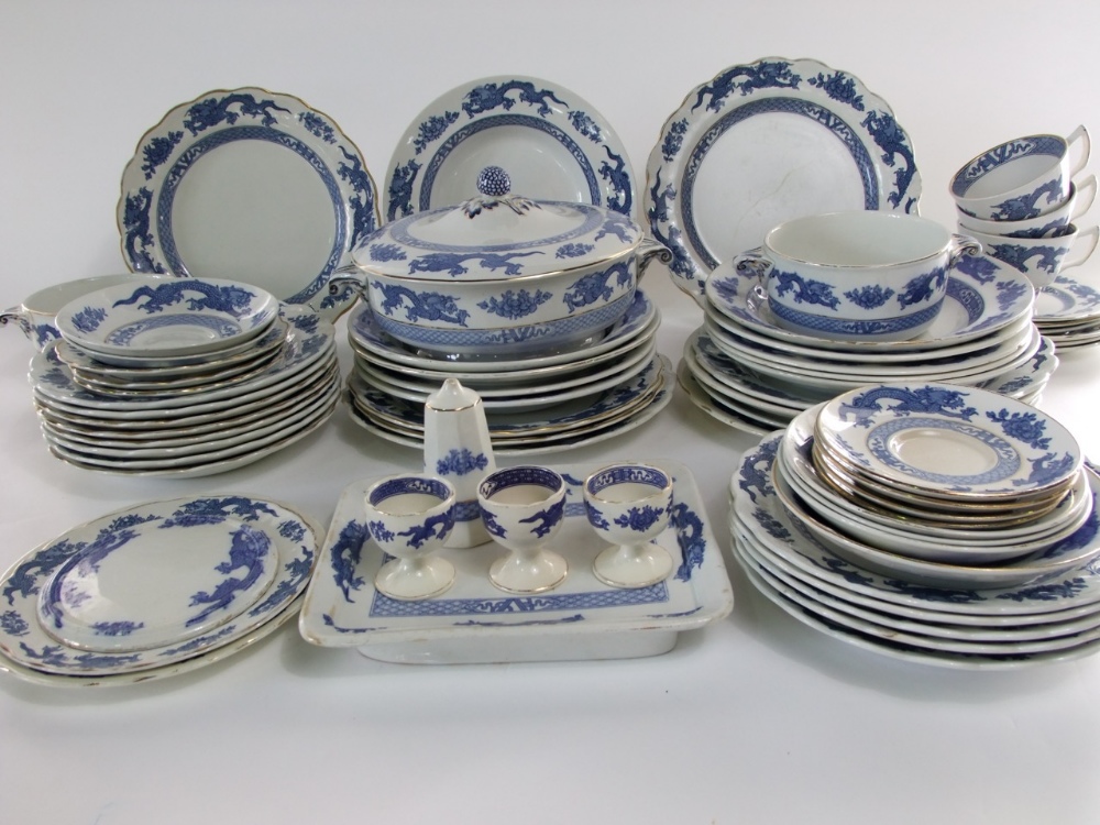 A quantity of Blue Dragon pattern wares including Booths, George Jones & Sons, etc comprising - Image 2 of 2