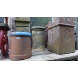 Five reclaimed chimney pots of varying design