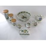 A collection of Portmeirion wares including a large Birds of Britain pattern bowl with Little Egrets