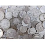 A collection of pre 1946 silver coinage mainly sixpenceswith nearly all in extra fine condition -