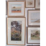 A collection of 19th and early 20th century watercolours and gouache paintings including a study