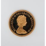 A 1980 proof sovereign with Royal Mint presentation packaging