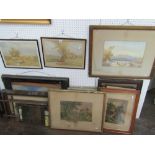 A set of three 19th century watercolours of mountainous landscapes with figures, all signed bottom