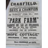 Ten Davis and Champion auction posters advertising the forthcoming sale of land. cottages, farming