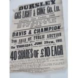 A collection of approx 17 Davis and Champion auction posters advertising the forthcoming sales of