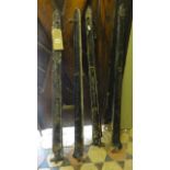 A set of four (or two pairs) of good quality reclaimed heavy cast iron strap work hinges and