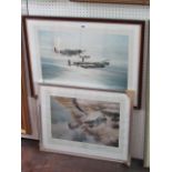 Two coloured limited edition prints after Robert Taylor - Memorial Flight showing a Spitfire,
