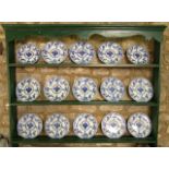 A collection of 19th century Minton's Delft pattern dinner wares with blue and white printed