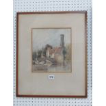 An early 20th century watercolour of a canal scene at Bruges by Henry Simpson, signed bottom right