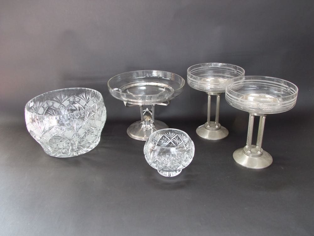 A collection of quality glassware to include three tazza (1 pair and 1 other) in the WMF manner, - Image 5 of 5