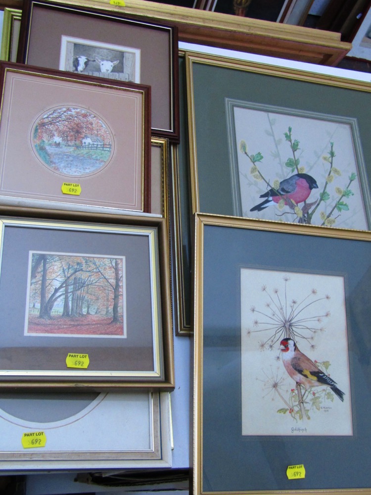 A collection of watercolours by Eric J Morton dating from the 1970s and 1980s including a bullfinch, - Image 2 of 2