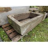 A good quality weathered limestone trough of rectangular form, 90 cm maximum long x 33 cm tall