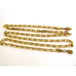 A 14k marked 585 gold, anchor link necklace, 54 cm, 25g