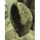 A weathered stone D end trough, 70 cm maximum approx.