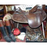 Property of a local gentleman collection of riding and saddlery equipment to include good leather