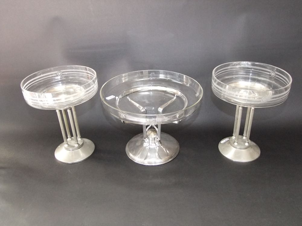 A collection of quality glassware to include three tazza (1 pair and 1 other) in the WMF manner, - Image 2 of 5