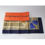 Hermes of Paris silk scarf within original paper sleeve