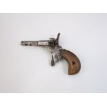 Early 20th cetnury parlour pistol, the barrel inscribed PAT 6254 13 and 2621 14, 10cm long,