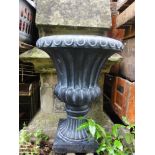 A campagna shaped garden urn in moulded fibreglass.