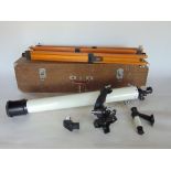 'Topic' astronomical telescope with case, stand and lenses.