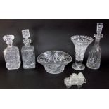 Novelty cut glass silver cruet in the form of a car fitted with salt, pepper and mustard, together