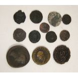 Twelve Roman coins in bronze