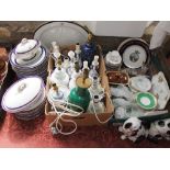 A quantity of miscellaneous ceramics including a Rosenthal model of a lynx, a collection of Royal