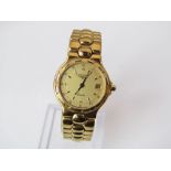 Longines Conquest gilt stainless steel ladies quartz watch, with papers.