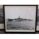 A collection of black and white photographs of naval battleships and other maritime related