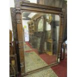 A substantial 19th century floorstanding mirror set within carved and moulded walnut frame, 195 cm x