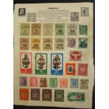 A collection containing a large quantity of world stamps in five folders