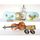 A German violin stamped Josef Guarnerius together with a collection of miscellaneous items to