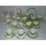 A collection of Royal Grafton coffee wares for six people together with Johnson Brothers tea wares