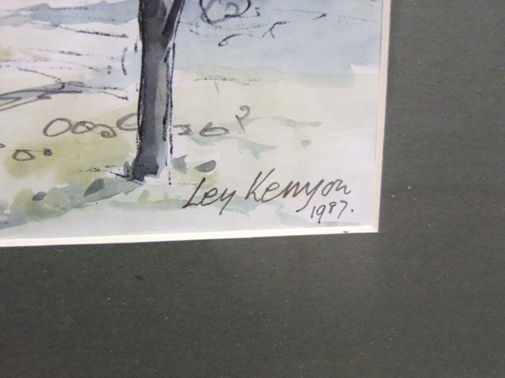 A 20th century watercolour of a lakeland scene at dawn, signed bottom right Rex Trayhorne and with - Image 5 of 8