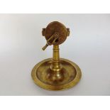 Novelty cast brass cigar cutter in the form of a ships engine order telegraph, 17 cm high