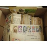 A box containing a comprehensive collection of stamps and postal history from Czechoslovakia in