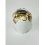 A large Rosenthal Classic Rose vase with gilded and marbled scrolling style floral decoration to the