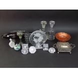 A collection of good mixed glassware to include six Waterford cut glass desk clocks, pair of