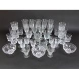 Set of eight good quality cut glass tumblers, further stem wines and other cut glass