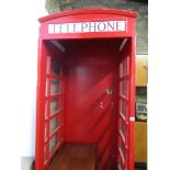 Wooden pillar box red telephone booth structure with glazed sides