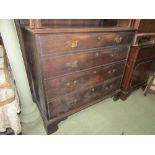 A Georgian mahogany chest with four long graduated drawers placed on bracket support. 115cm wide.