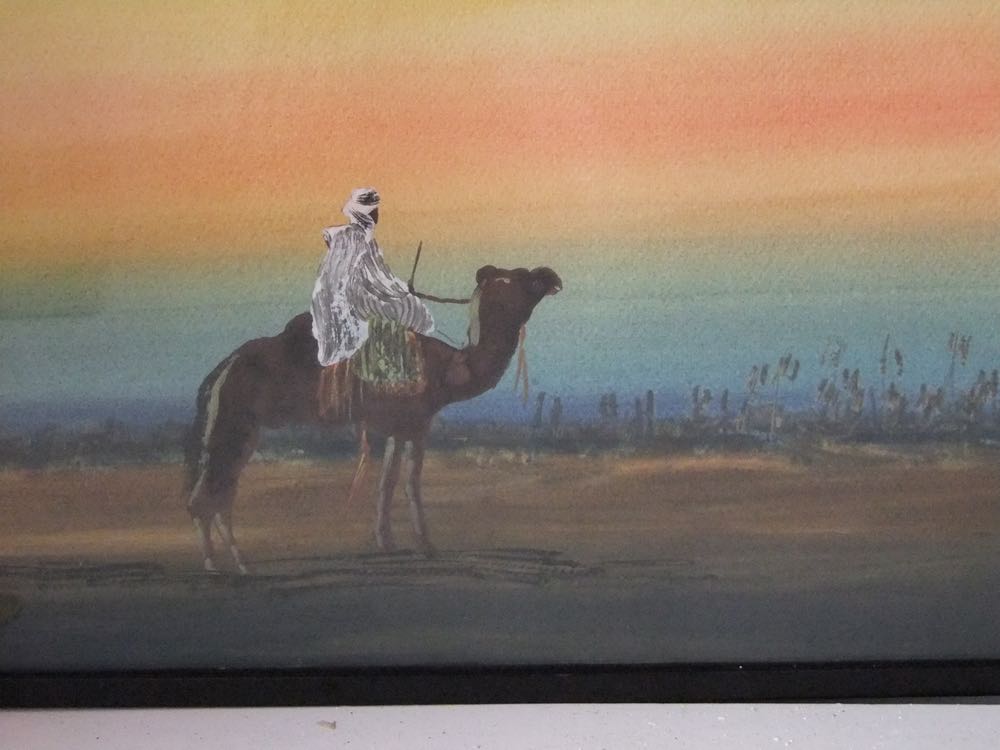 A pair of early 20th century gouache and watercolour studies of middle eastern style scenes - Image 3 of 3