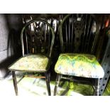 Eight various wheelback and other kitchen chairs.